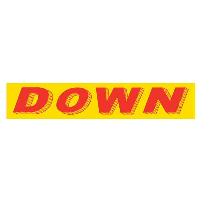 Yellow & Red Slogan - Down - Qty. 12