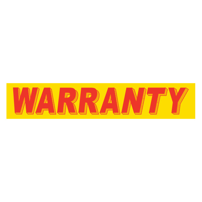 Yellow & Red Slogan - Warranty - Qty. 12