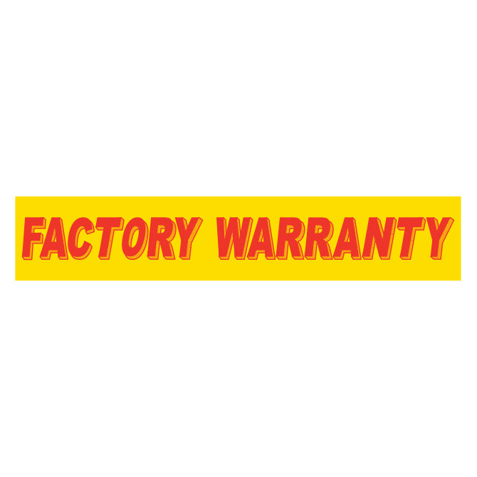 Yellow & Red Slogan -Factory Warranty - Qty. 12