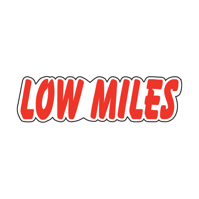 Red & White Die Cut Slogan - Low Miles - Qty. 12