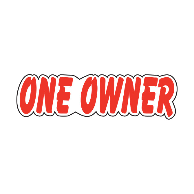 Red & White Die Cut Slogan - One Owner - Qty. 12