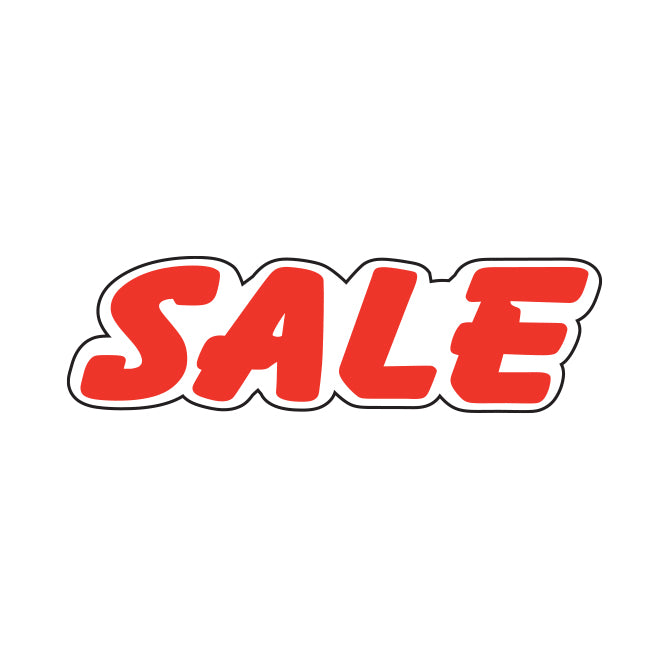 Red & White Die Cut Slogan - Sale - Qty. 12