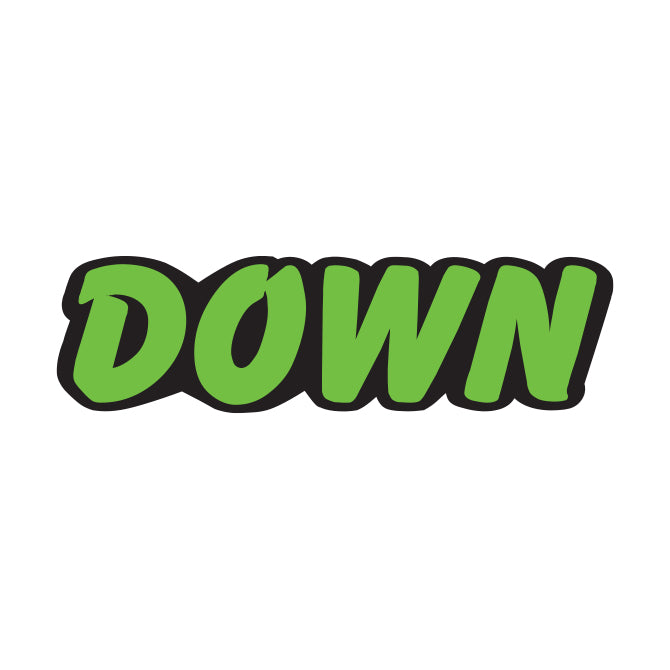 Green & Black Die Cut Slogan - Down - Qty. 12