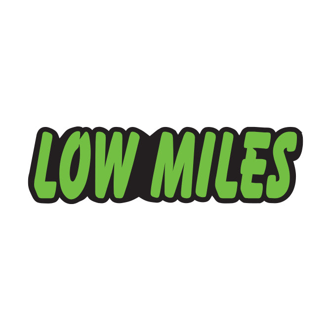 Green & Black Die Cut Slogan - Low Miles - Qty. 12