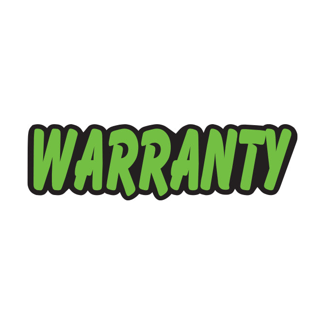 Green & Black Die Cut Slogan - Warranty - Qty. 12