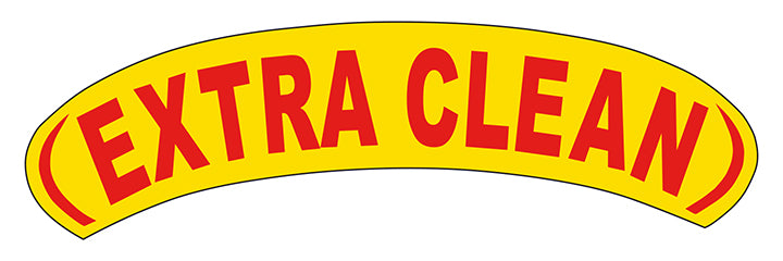 Arch Slogan Window Sticker - Extra Clean - Red on Yellow - Qty. 12