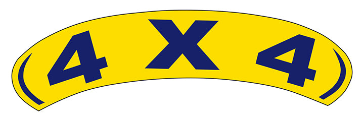 Arch Slogan Window Sticker - 4 X 4 - Blue on Yellow - Qty. 12