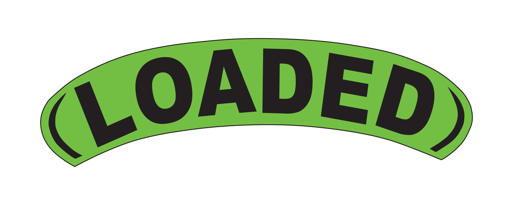 Arch Slogan Window Sticker - Loaded - Fluorescent Green & Black - Qty. 12