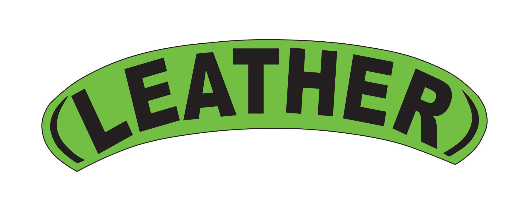 Arch Slogan Window Sticker - Leather - Fluorescent Green & Black - Qty. 12