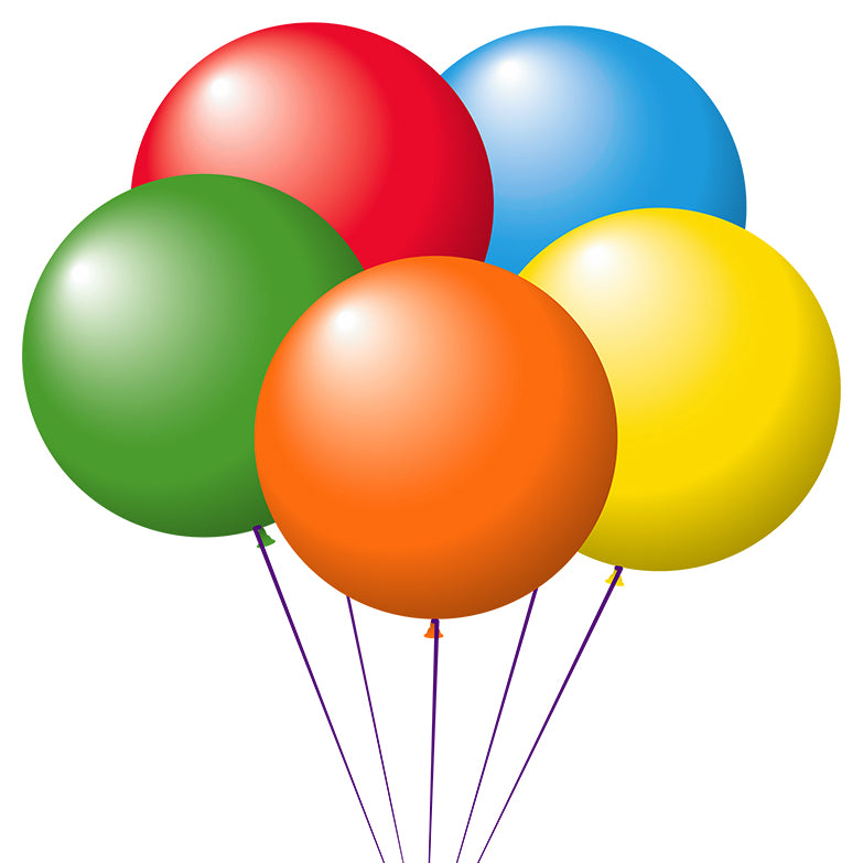 Jumbo Latex Balloons - 24" - Assorted 6 Colors - Qty. 25