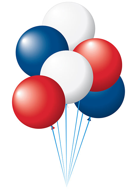 Jumbo Latex Balloons - 17" - Patriotic Assortment - Qty. 72