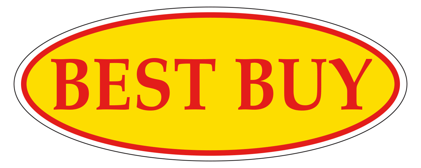 Window Sticker, Red on Yellow Oval, BEST BUY - Qty. 12