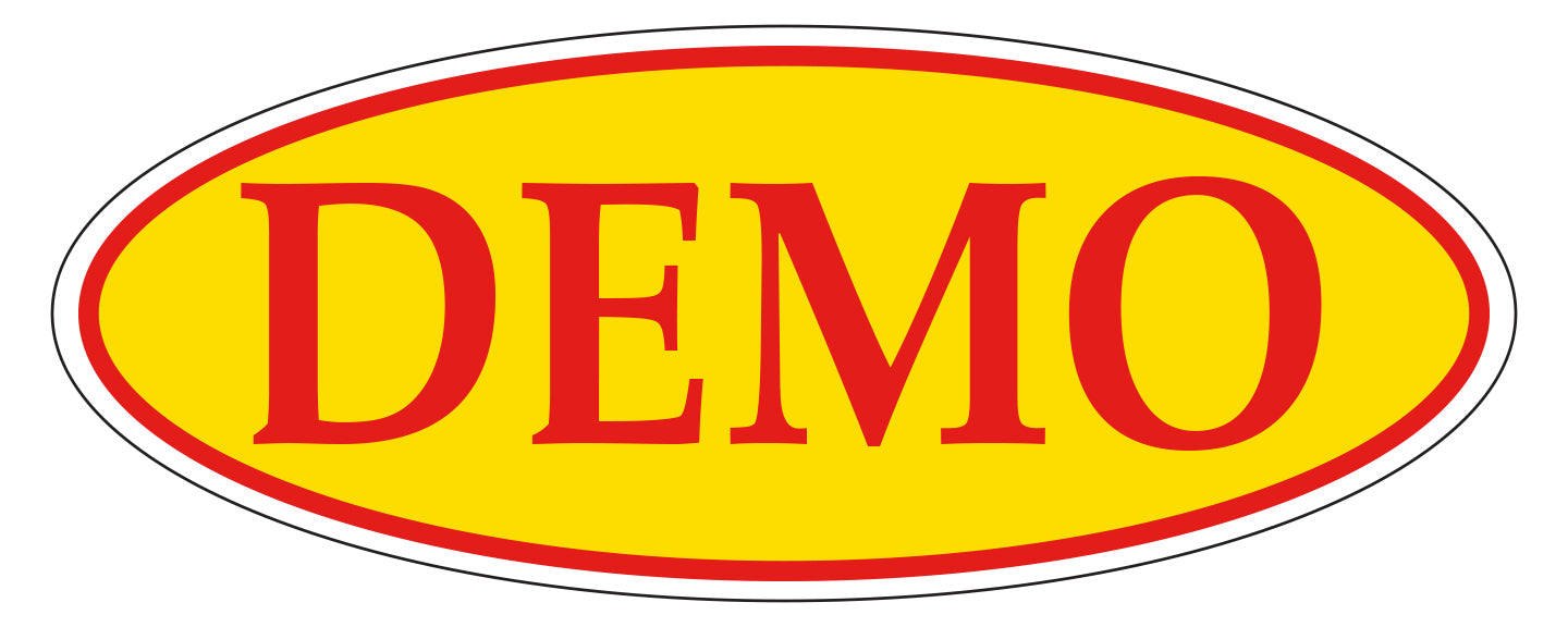 Window Sticker, Red on Yellow Oval, DEMO - Qty. 12