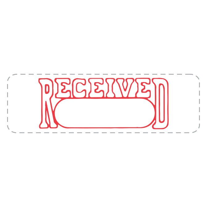 Self Inking Stamp - RECEIVED - Red Ink, 1/2" x 1 5/8" - Qty. 1