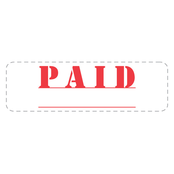 Self Inking Stamp - PAID - Red Ink, 1/2" x 1 5/8" - Qty. 1