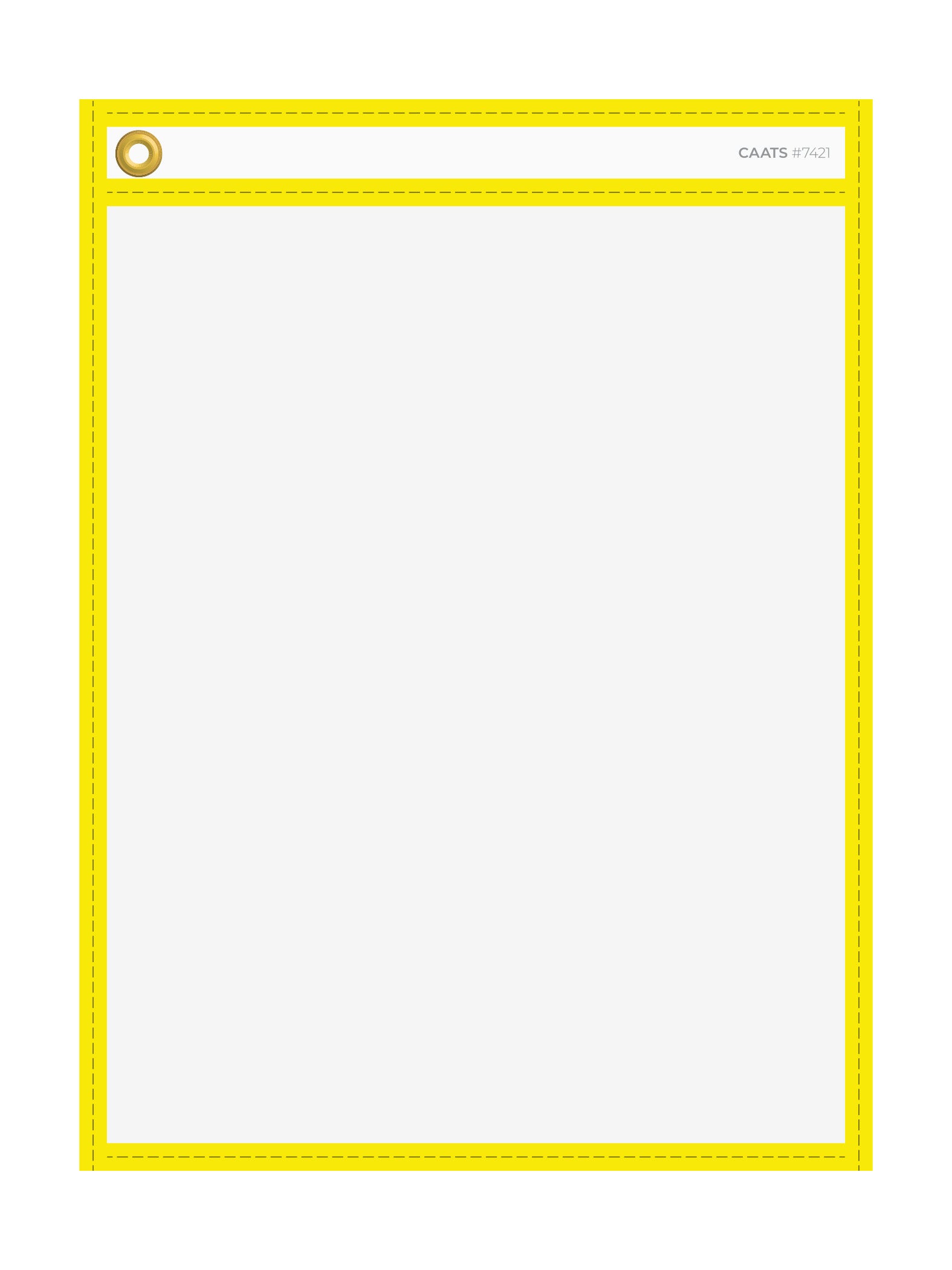 WorkTicket Holder - Neon Yellow - No Handle - Clear Front & Back- 10"" x 13