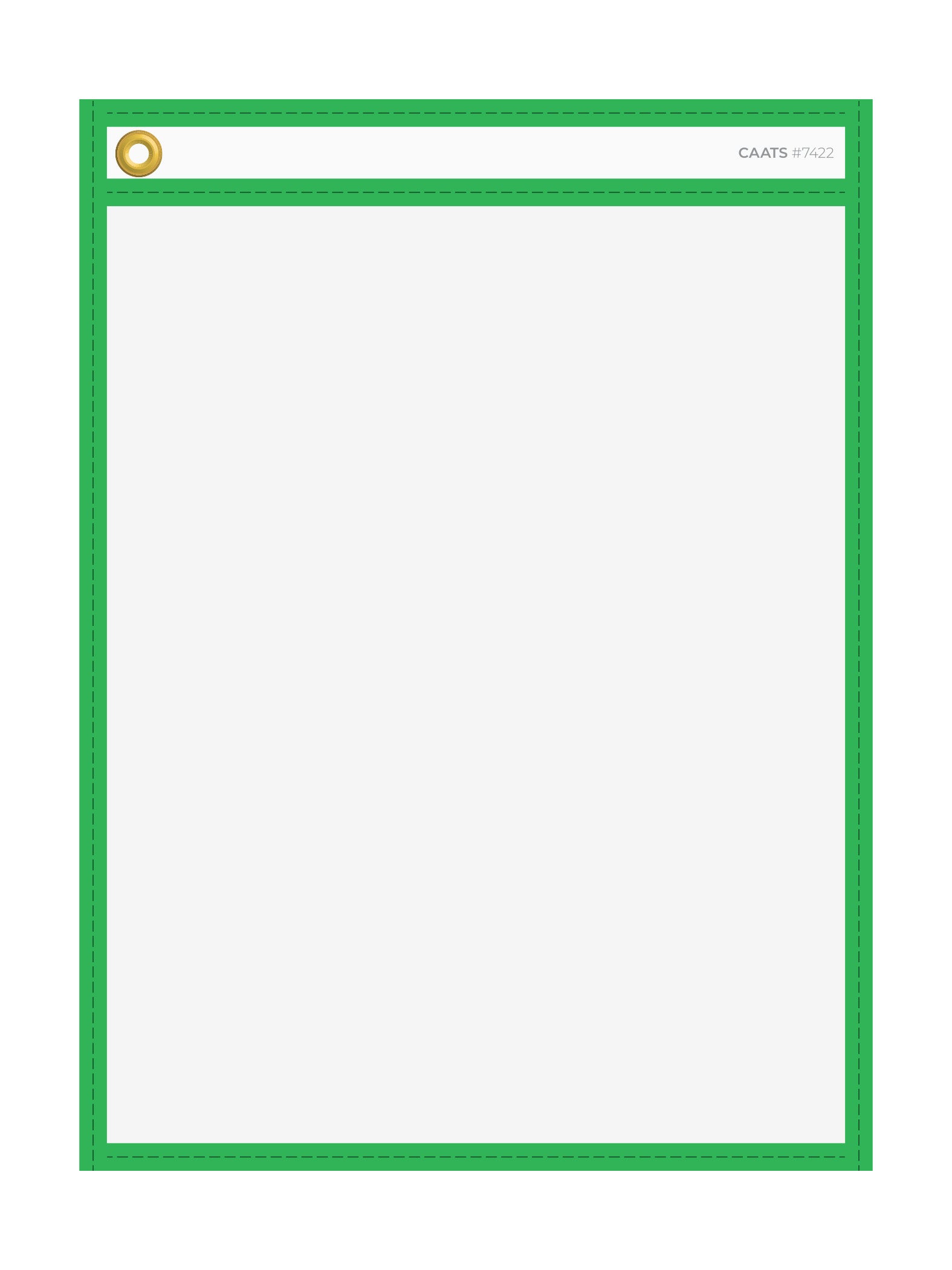WorkTicket Holder - Neon Green - No Handle - Clear Front & Back- 10"" x 13"