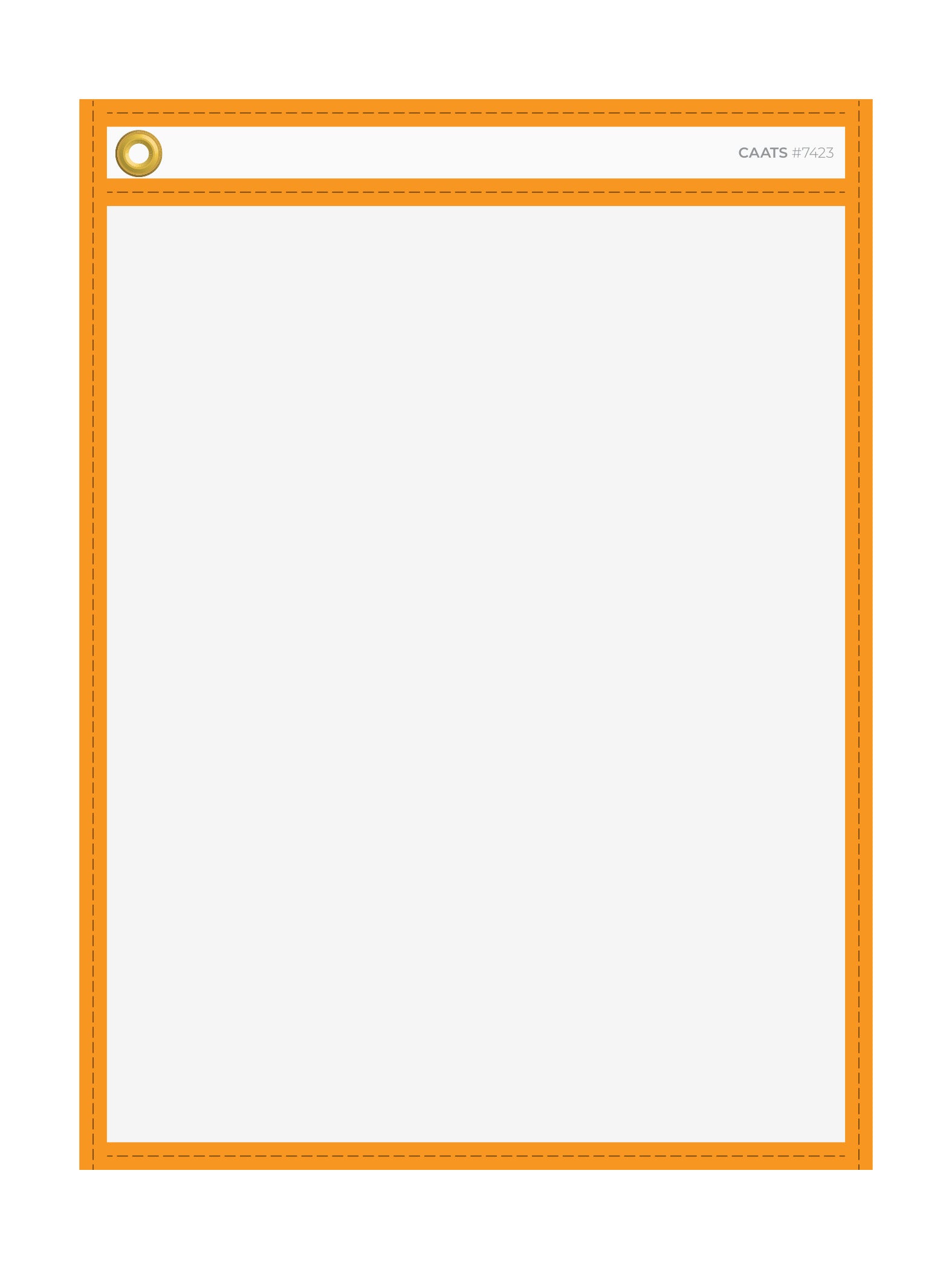 WorkTicket Holder - Neon Orange - No Handle - Clear Front & Back- 10"" x 13