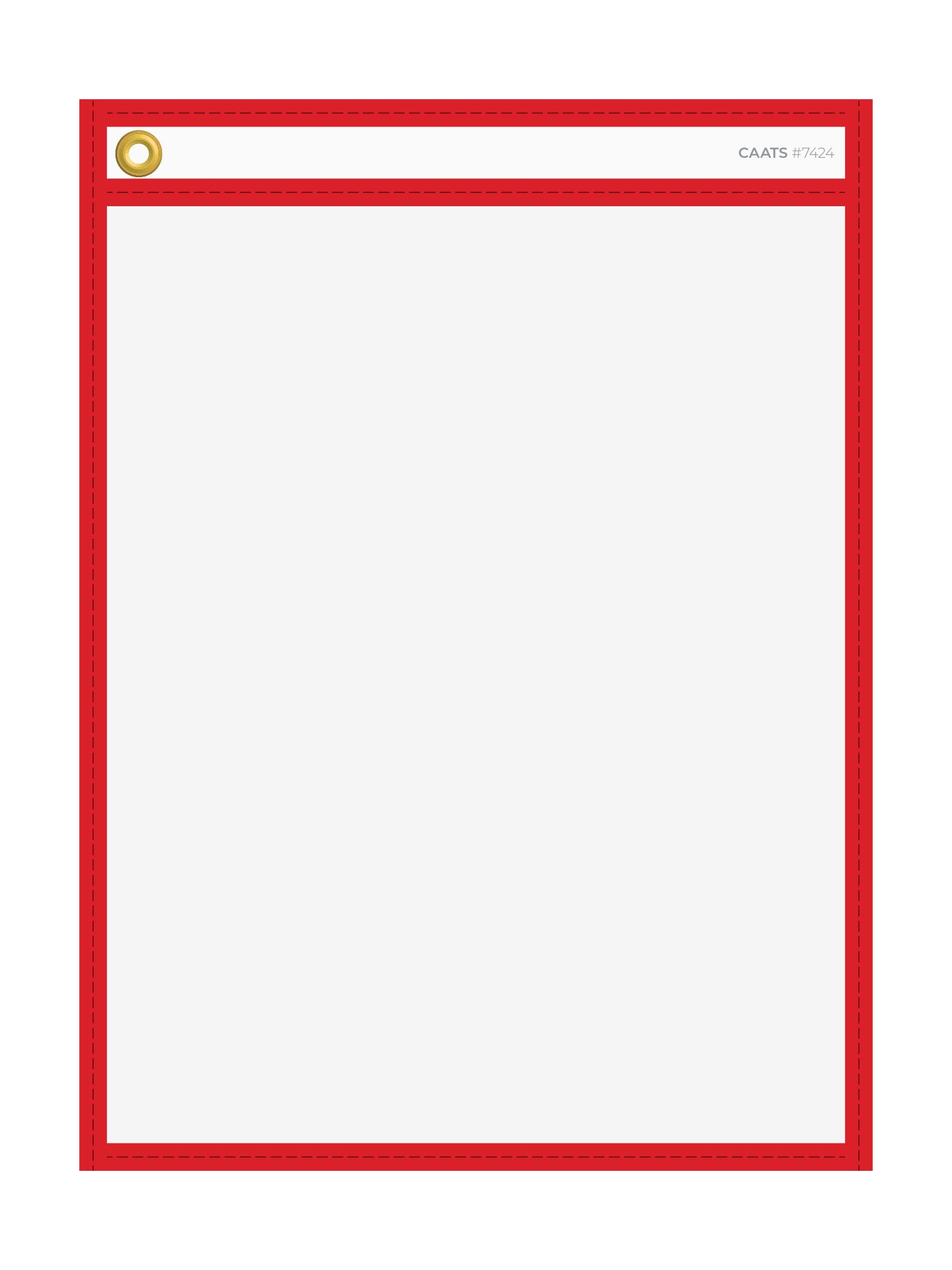 WorkTicket Holder - Neon Red - No Handle - Clear Front & Back- 10"" x 13""