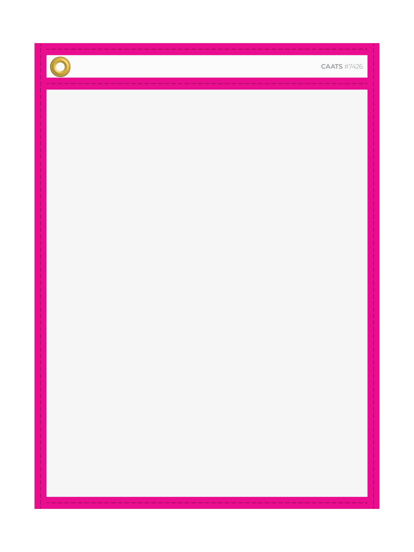 WorkTicket Holder - Neon Pink - No Handle - Clear Front & Back- 10"" x 13""