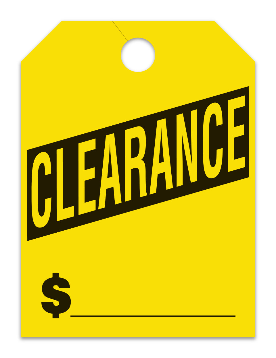 Hang Tags - Clearance - Large, Yellow - Qty. 50