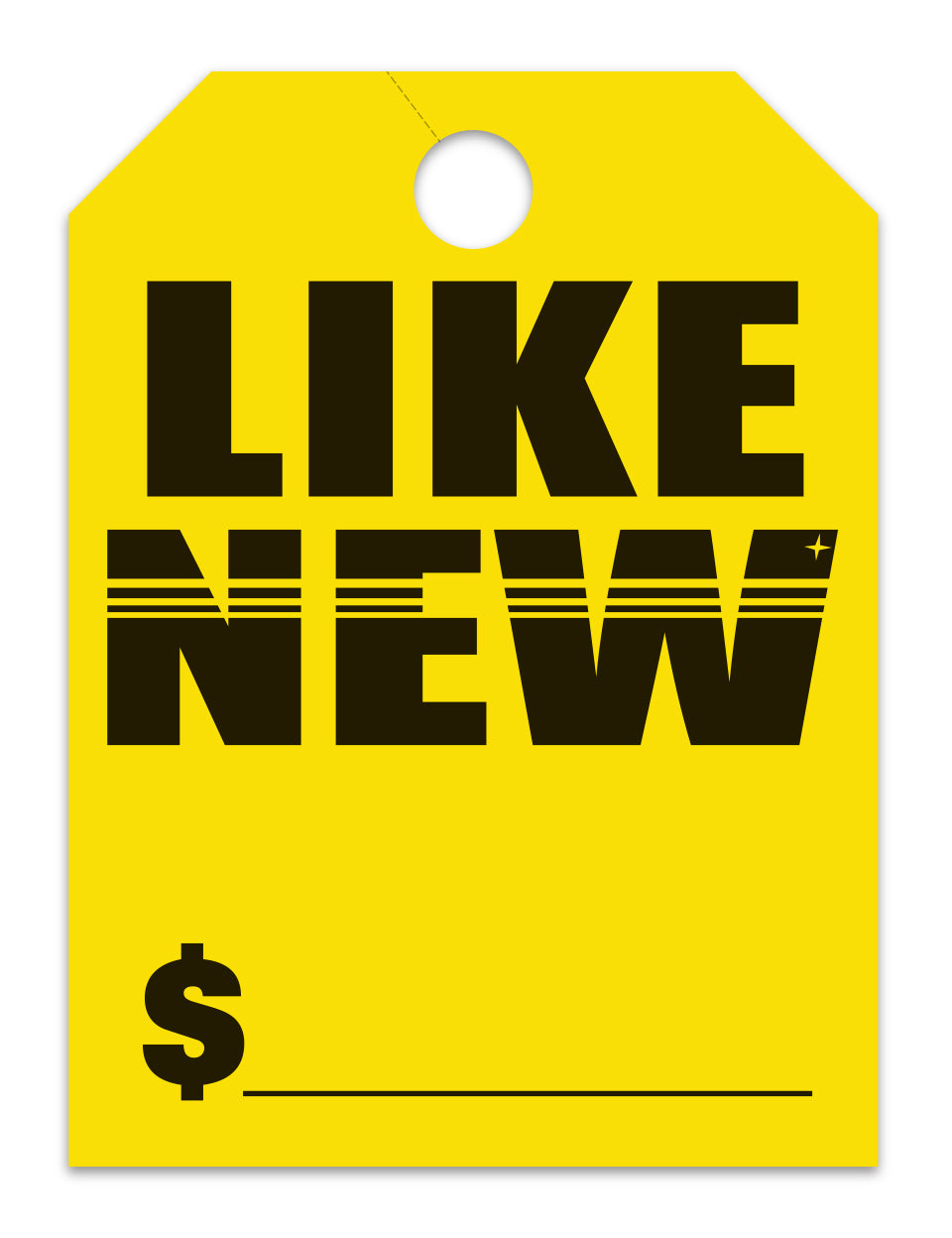 Hang Tags - Like New - Large, Yellow - Qty. 50