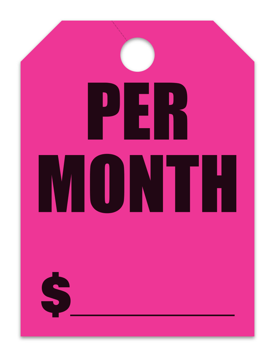 Hang Tags - Per Month - Large, Pink - Qty. 50