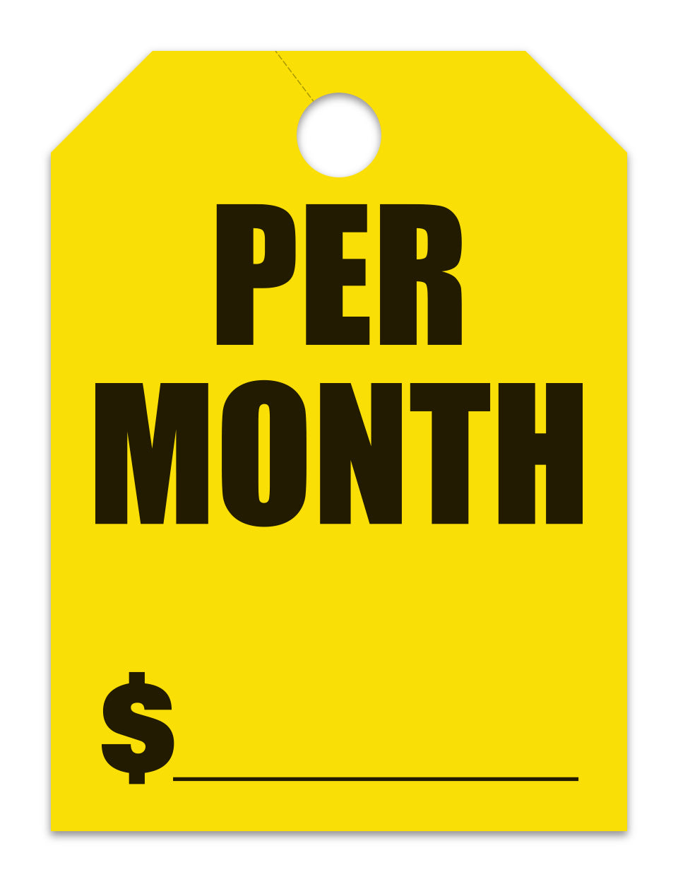 Hang Tags - Per Month - Large, Yellow - Qty. 50