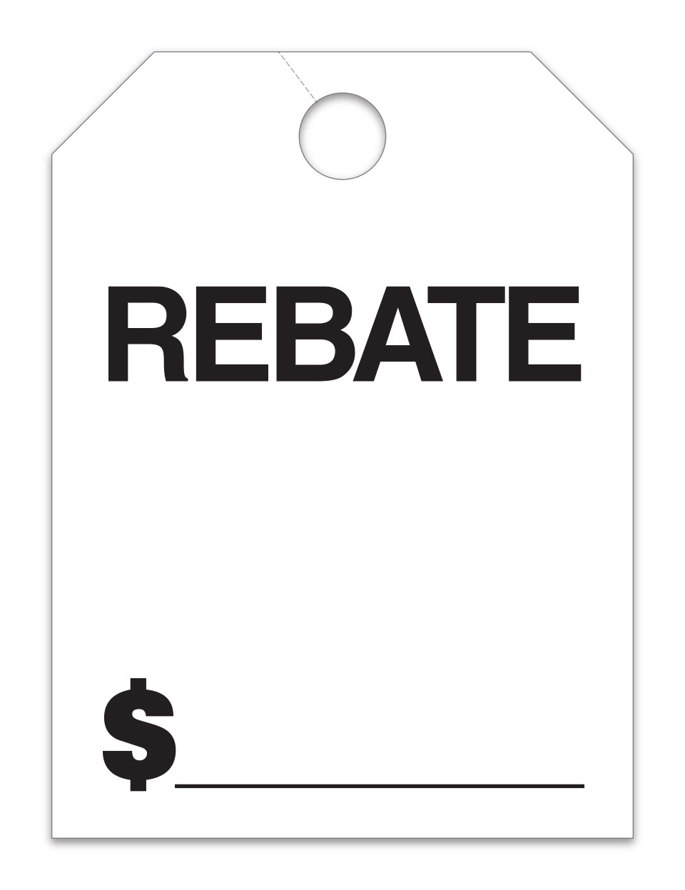 Hang Tags - Rebate - Large, White - Qty. 50