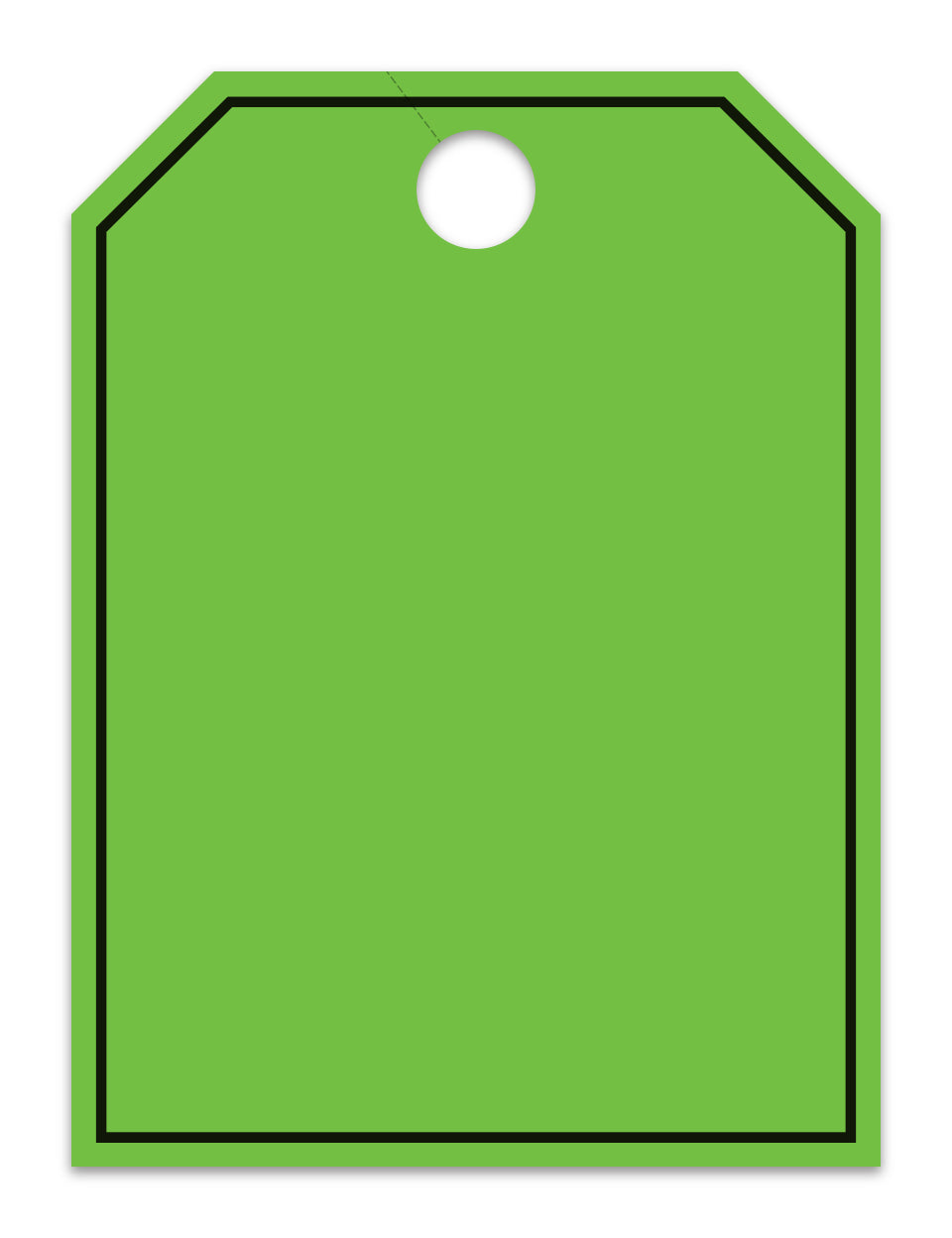 Hang Tags - Blank with Black Frame - Large, Green - Qty. 50