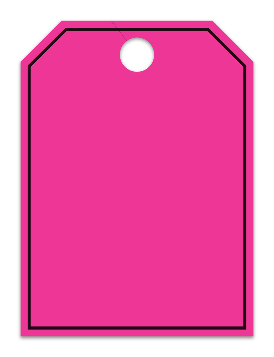Hang Tags - Blank with Black Frame - Large, Pink - Qty. 50