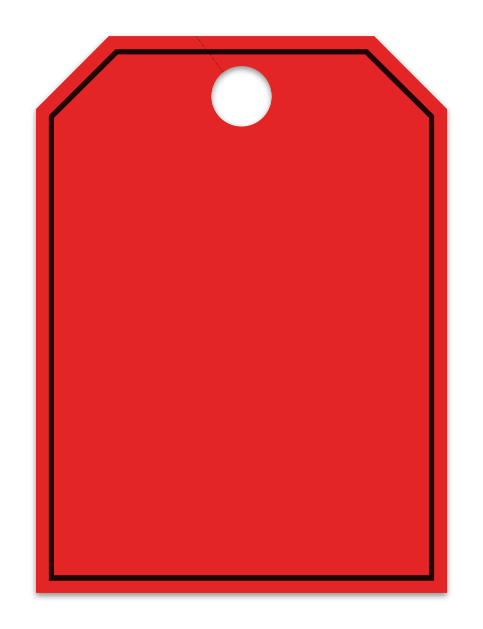 Hang Tags - Blank with Black Frame - Large, Red - Qty. 50
