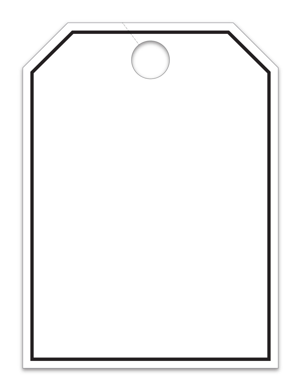 Hang Tags - Blank with Black Frame - Large, White - Qty. 50