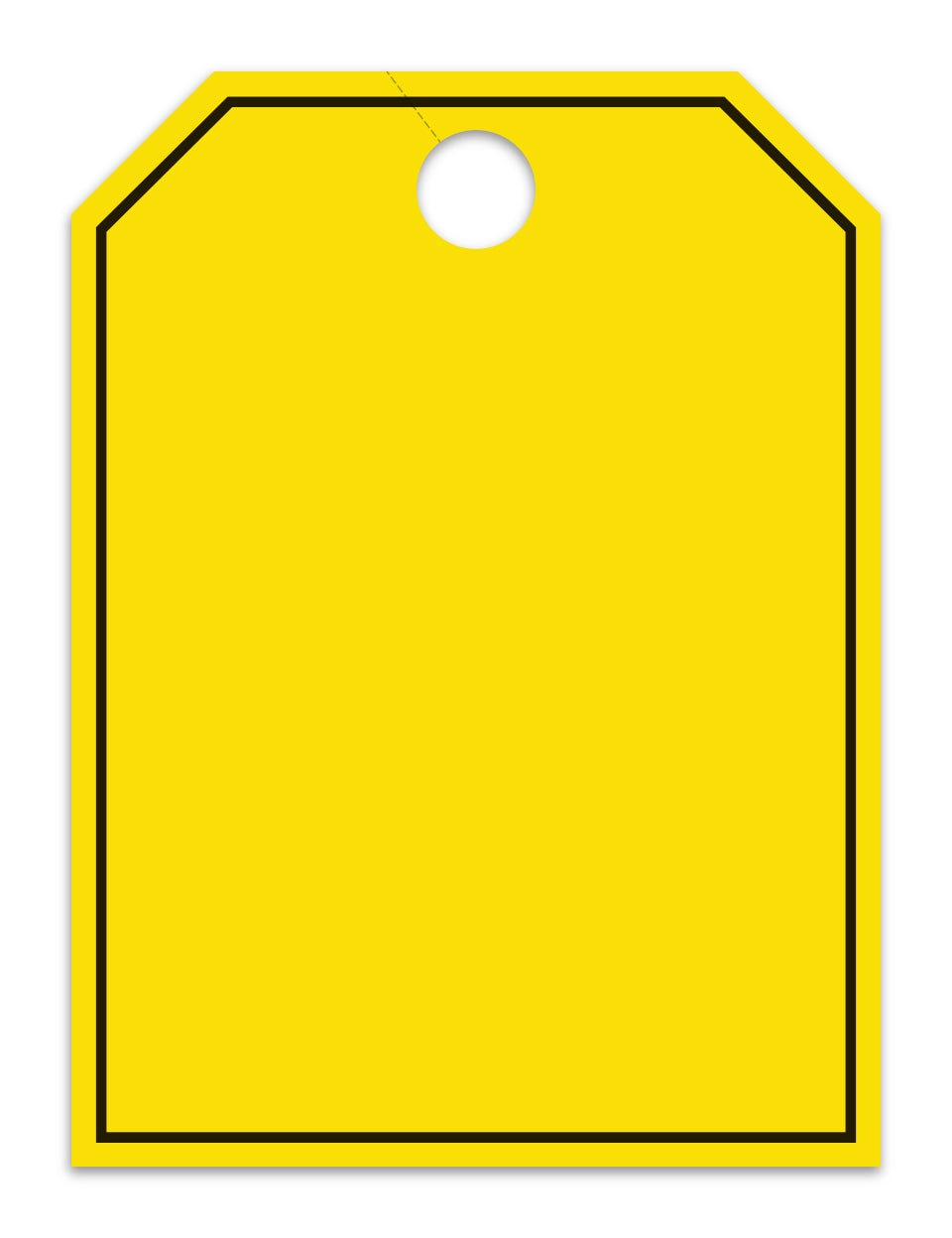 Hang Tags - Blank with Black Frame - Large, Yellow - Qty. 50