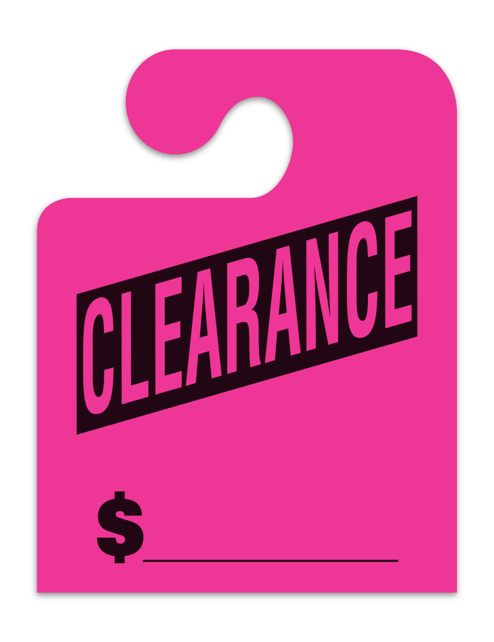 J-Hook Hang Tags - Clearance - Large, Pink - Qty. 50
