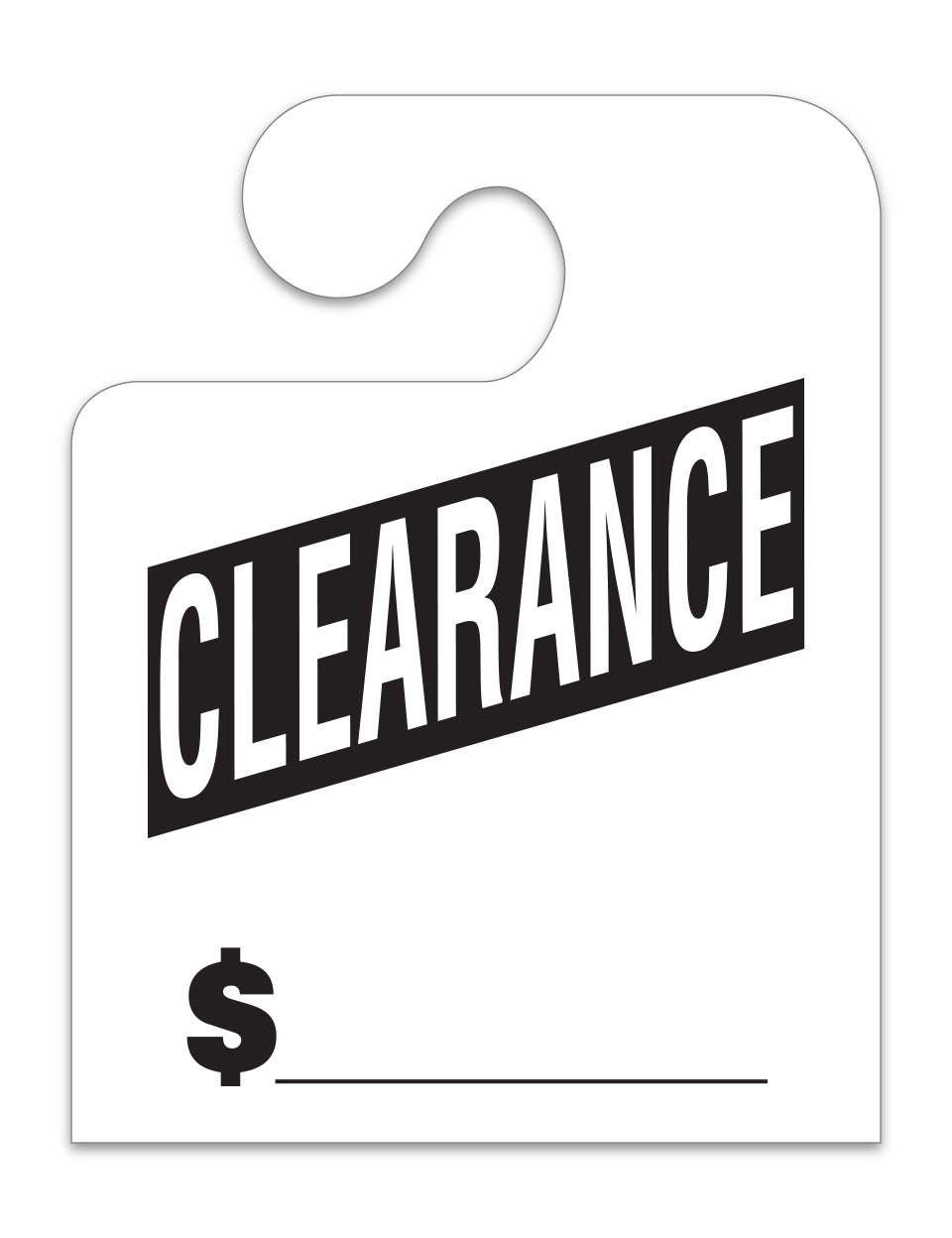 J-Hook Hang Tags - Clearance - Large, White - Qty. 50