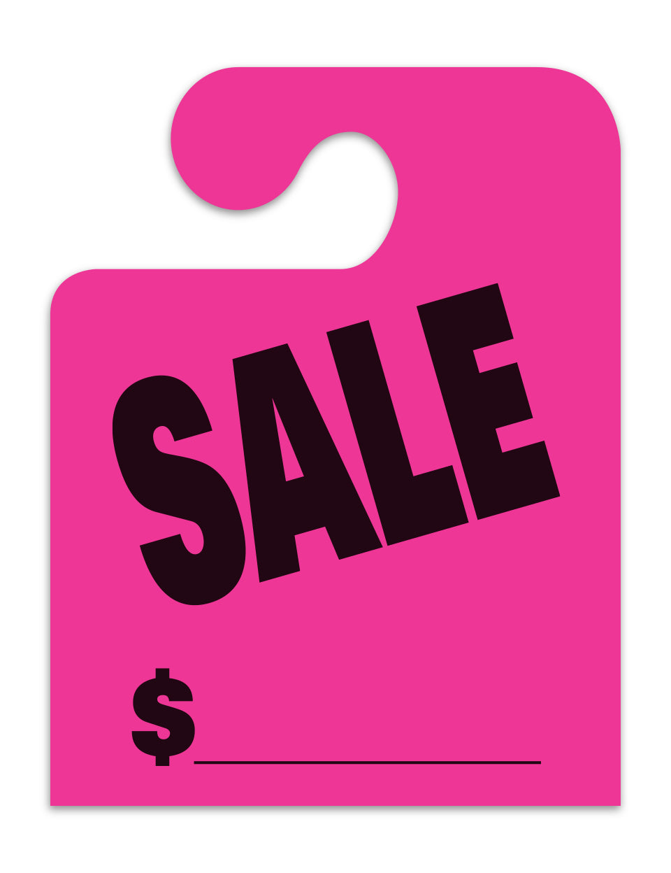 J-Hook Hang Tags - Sale - Large, Pink - Qty. 50