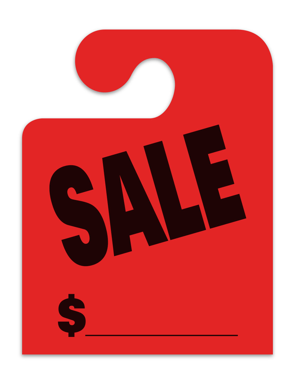 J-Hook Hang Tags - Sale - Large, Red - Qty. 50