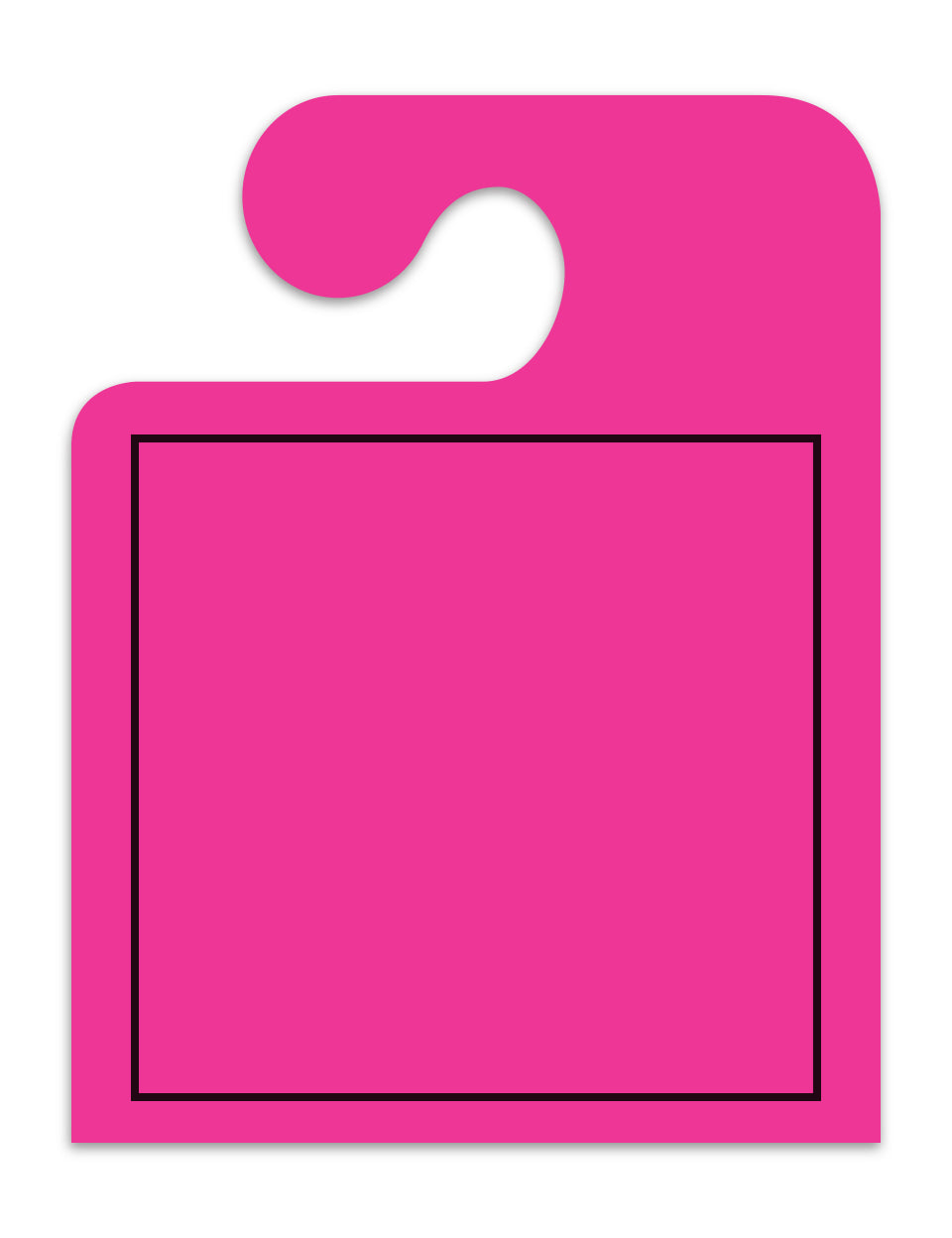 J-Hook Hang Tags - Blank with Black Frame - Large, Pink - Qty. 50
