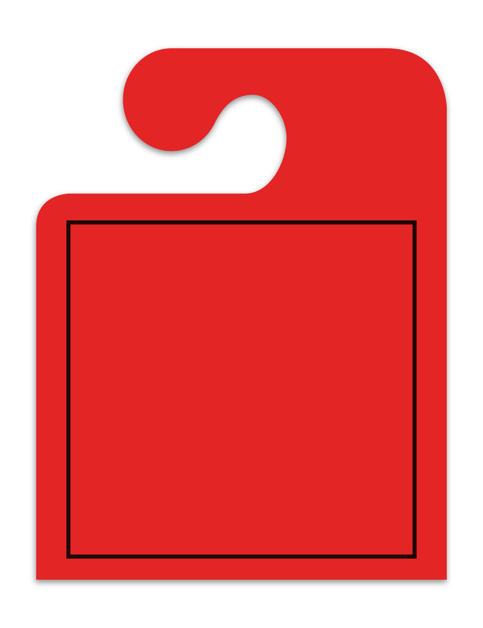 J-Hook Hang Tags - Blank with Black Frame - Large, Red - Qty. 50
