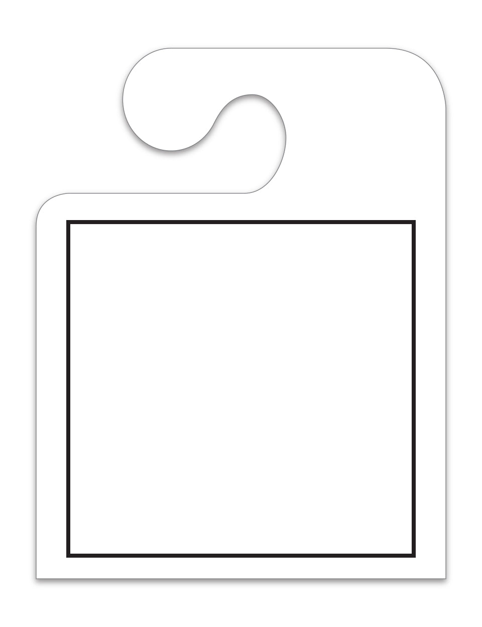 J-Hook Hang Tags - Blank with Black Frame - Large, White - Qty. 50
