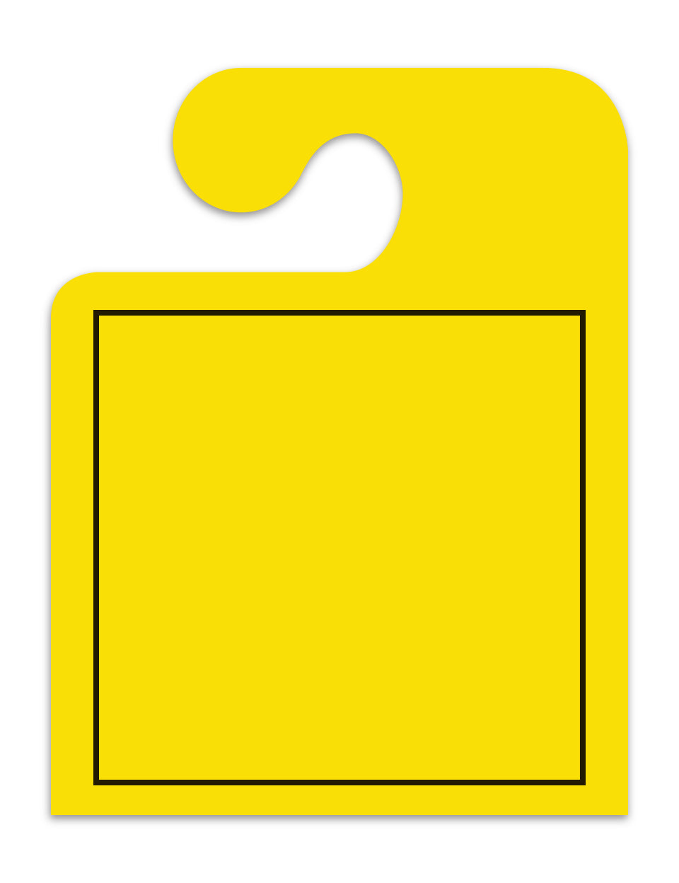 J-Hook Hang Tags - Blank with Black Frame - Large, Yellow - Qty. 50