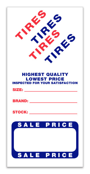Tire Advertising Labels - 2 3/4" x 5 5/8" - Qty. 500
