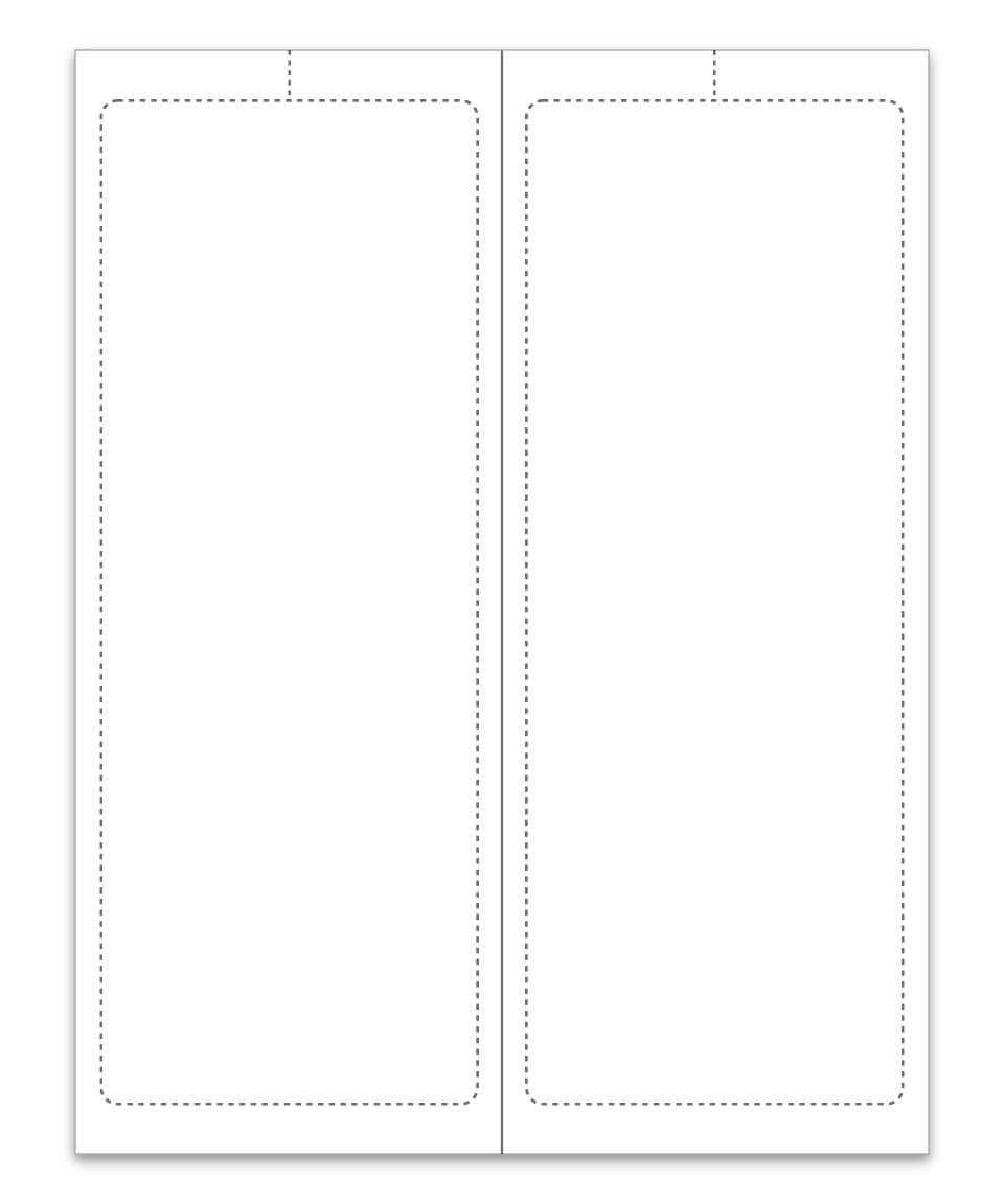 8.5" x 11" (2up)-Laser Window Sticker, BLANK, Perm. Adh., 1 Part-Qty. 250