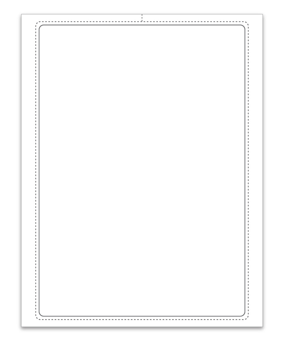 8.5" x 11" Lsr Window Sticker, BLANK-PERF, Perm. Adh., 1 Part - Qty. 250