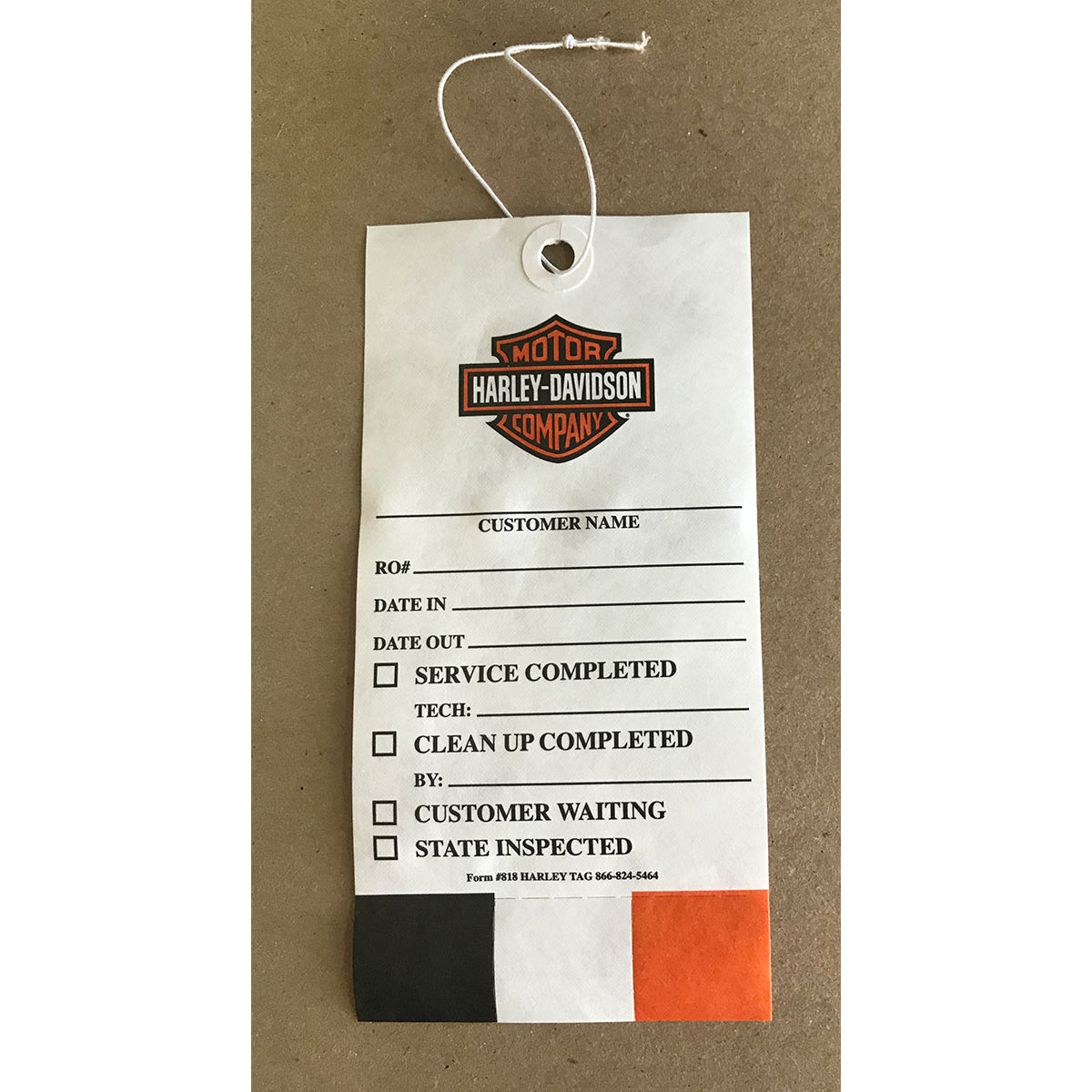 Black, Orange & White Service Tag with Perfs - Qty 1000