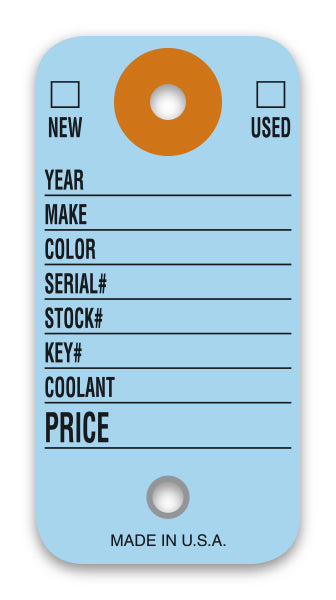 Colored Key Tags - CT-5 BLUE - With Rings Qty. 500