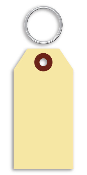 Manila Key Tags -  With Rings SEPARATE - Qty. 1000