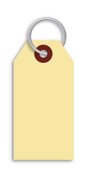Manila Key Tags - With Rings INSERTED - Qty. 1000
