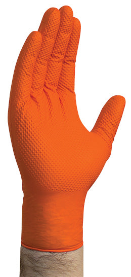 Orange Nitrile Gloves - Large - Powder Free, Box of 100